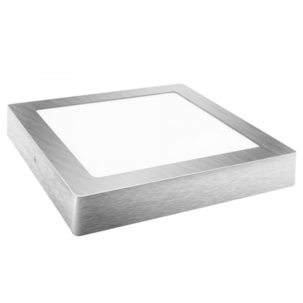 Downlight led superf.cuadr.plata 12w.ne