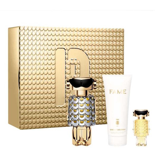 Paco rabanne fame eau de parfum 80ml vaporizador + perfumed body lotion 100ml + miniatura
