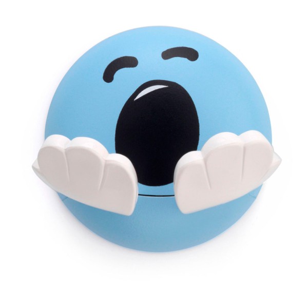Colgador adhesivo infantil diseño cara azul (pack 3 unidades)