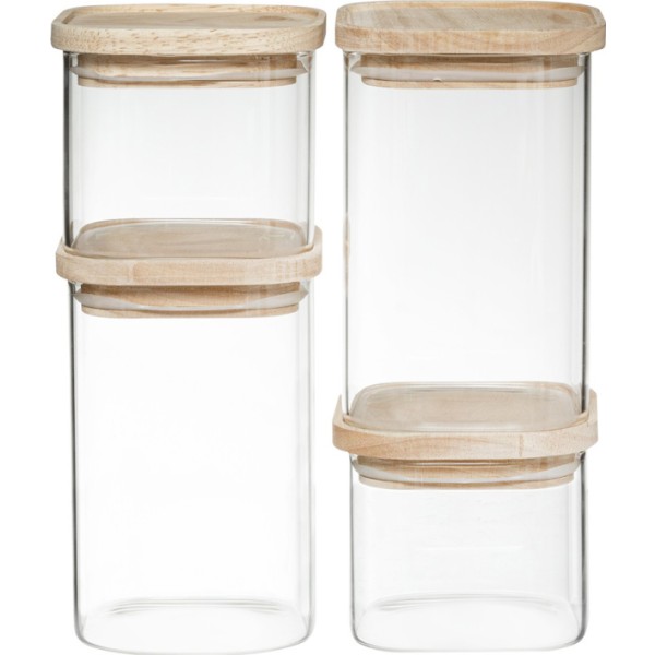 Botes de cocina herméticos apilables, 4 uds